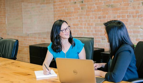 Professional woman working on PR strategy in modern office