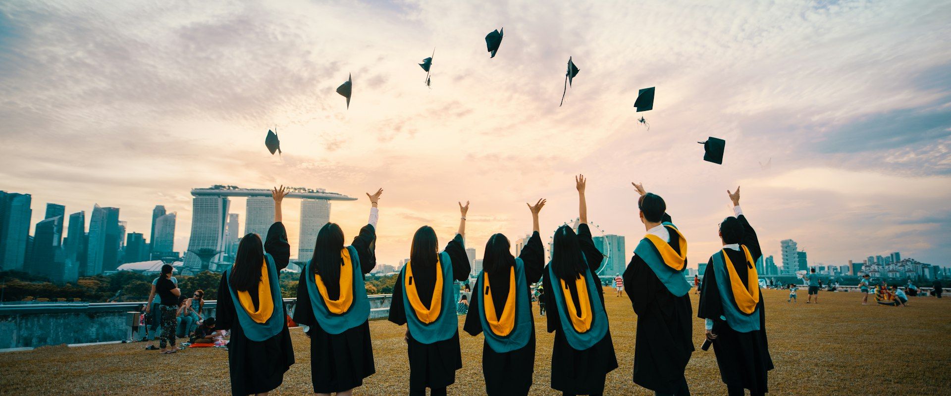 University campus with students walking - Education PR