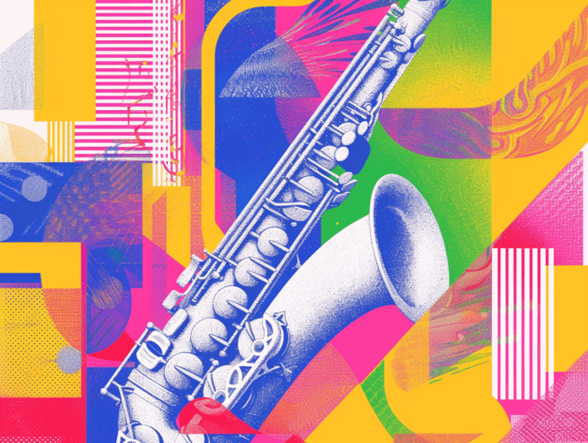 Colorful abstract saxophone illustration