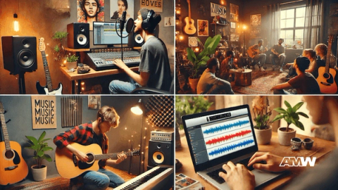 Music industry professional working on get your music out there: a guide to effective promotion techniques