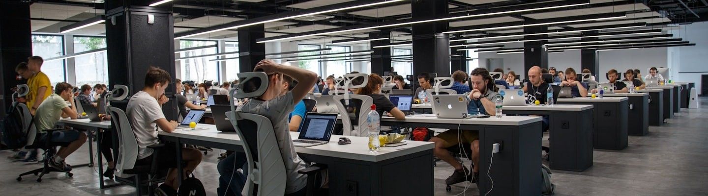 Modern conference room with team planning new year strategy