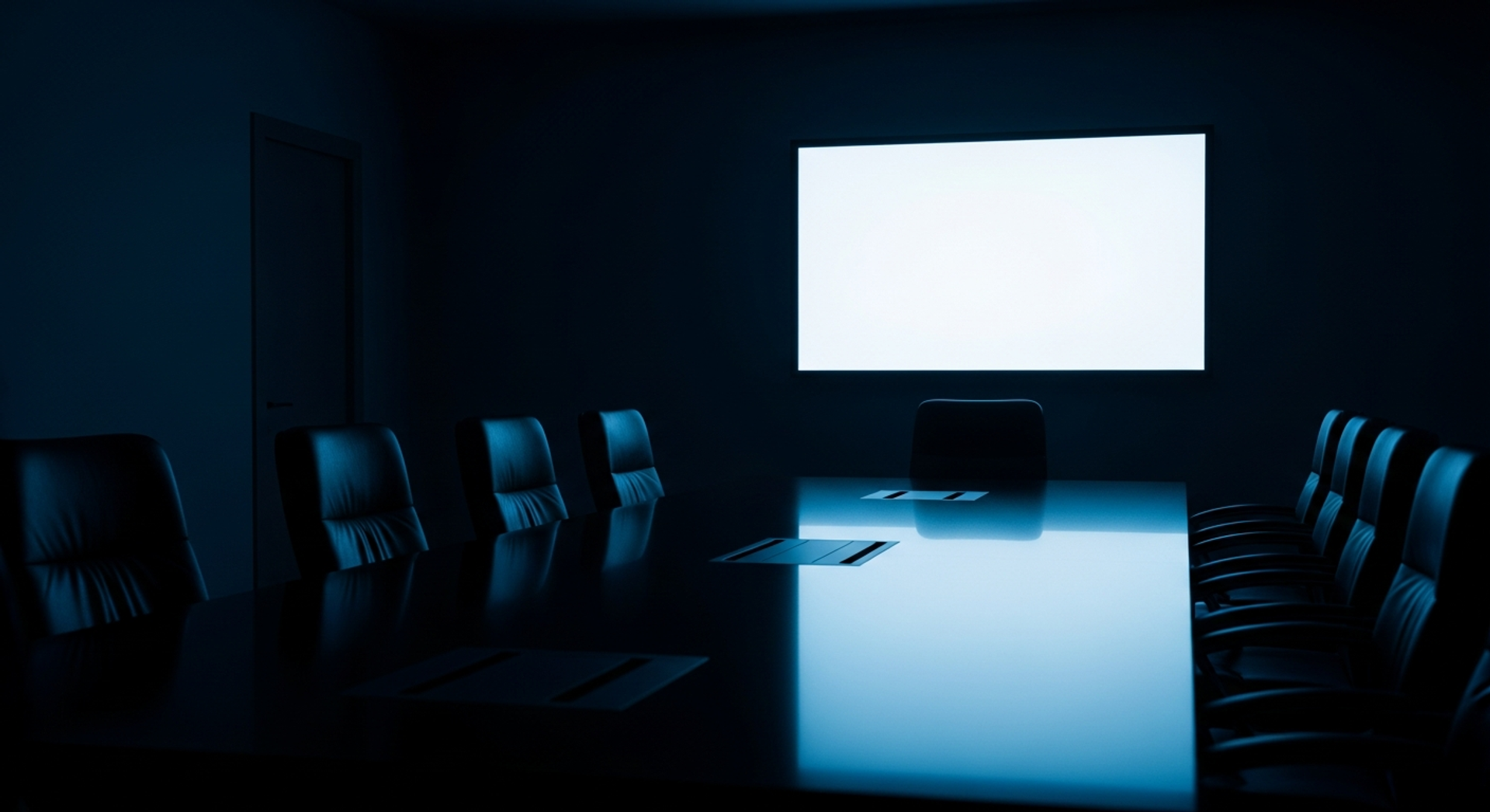 Crisis PR war room with monitors in dark corporate setting