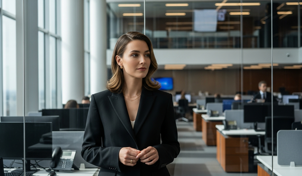 PR professional in modern newsroom with natural light - media relations statistics