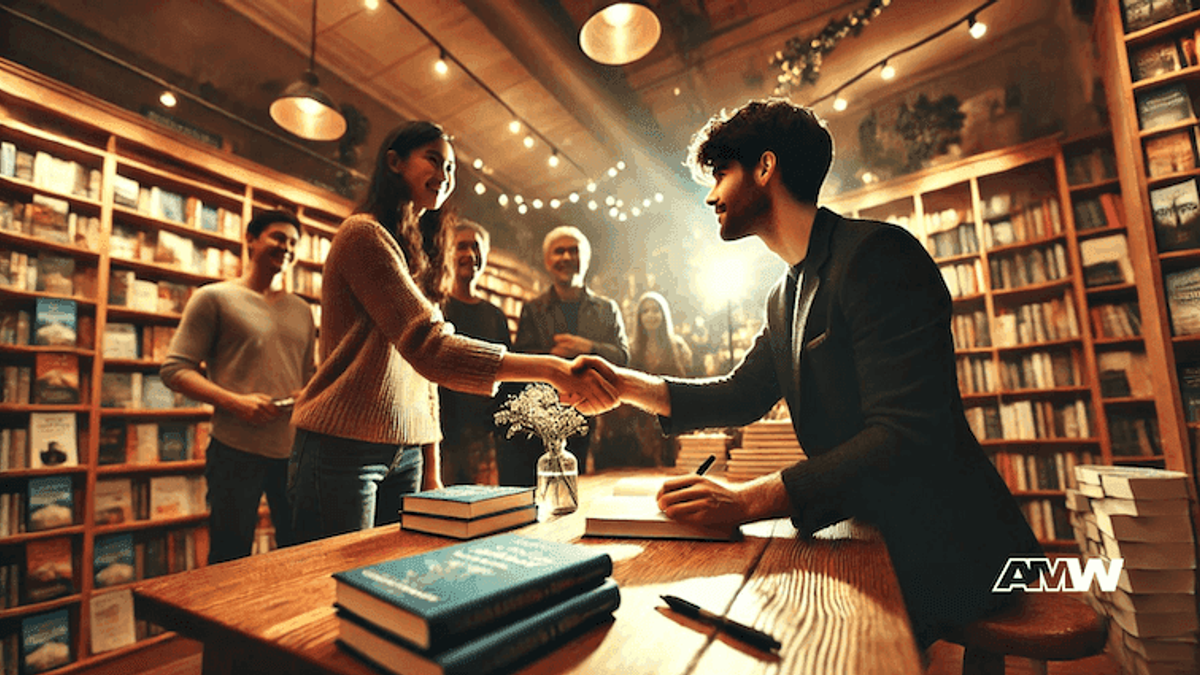 book signing table, location, book signing