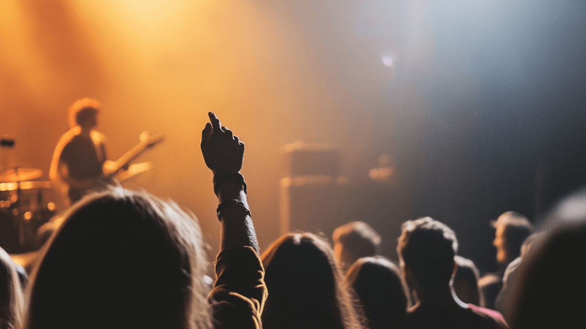 Audience enjoying live concert performance