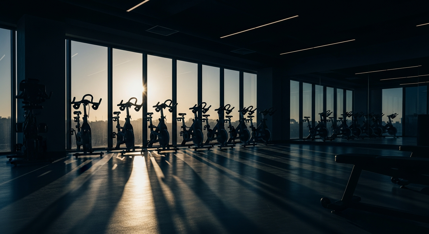 Fitness and wellness digital marketing with modern gym facility