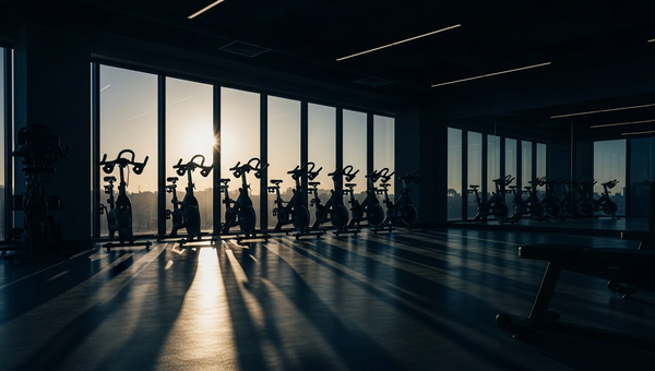 Fitness and wellness digital marketing with modern gym facility