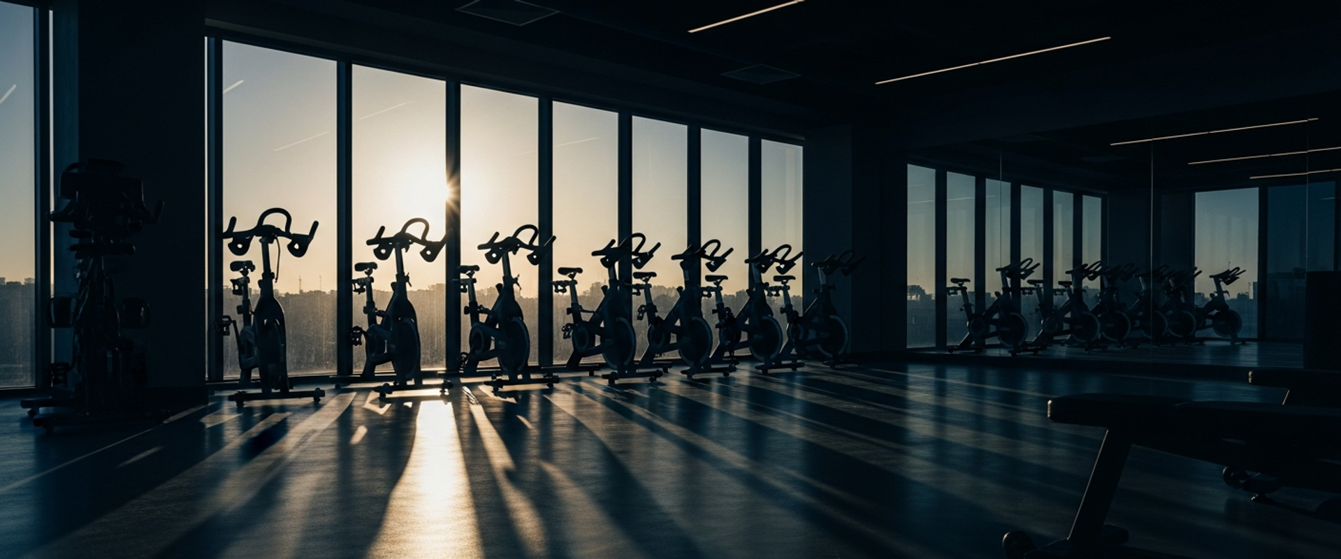 Fitness and wellness digital marketing with modern gym facility