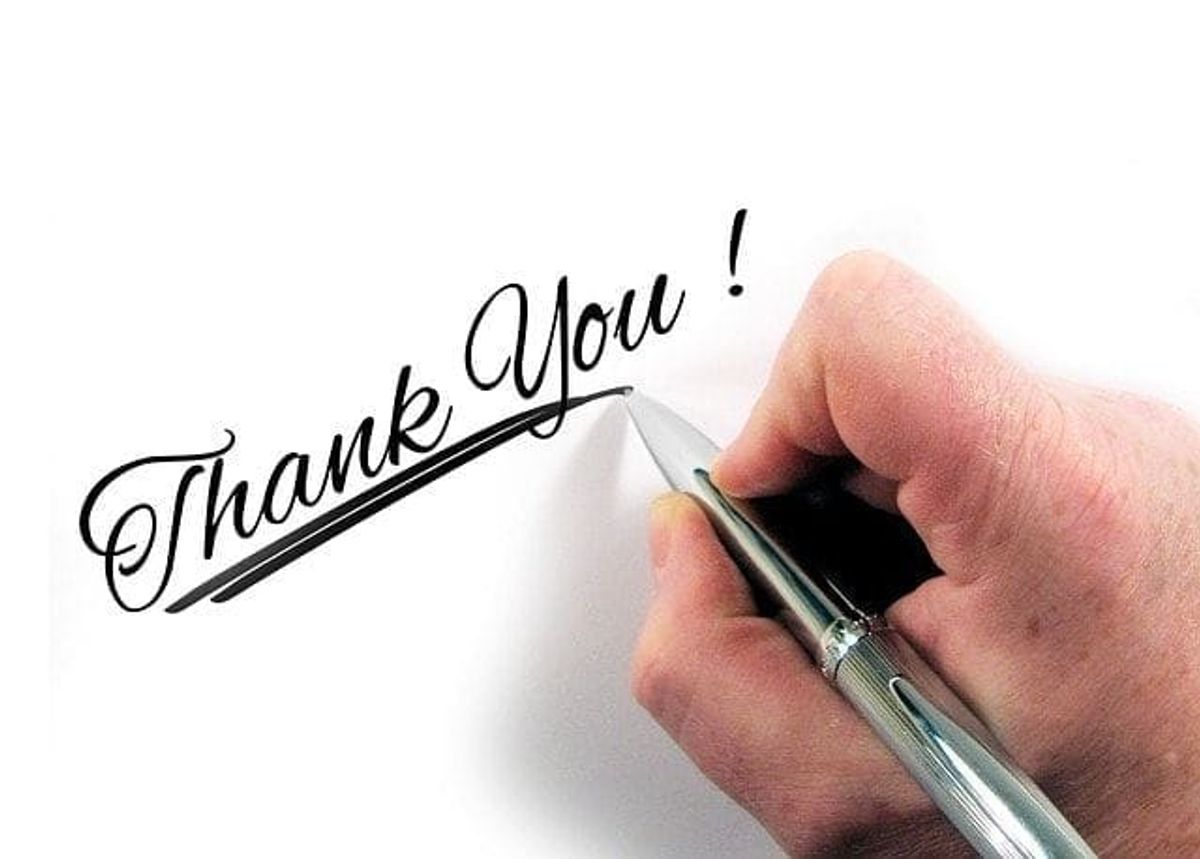 hand, write, ballpoint pen, thank you note