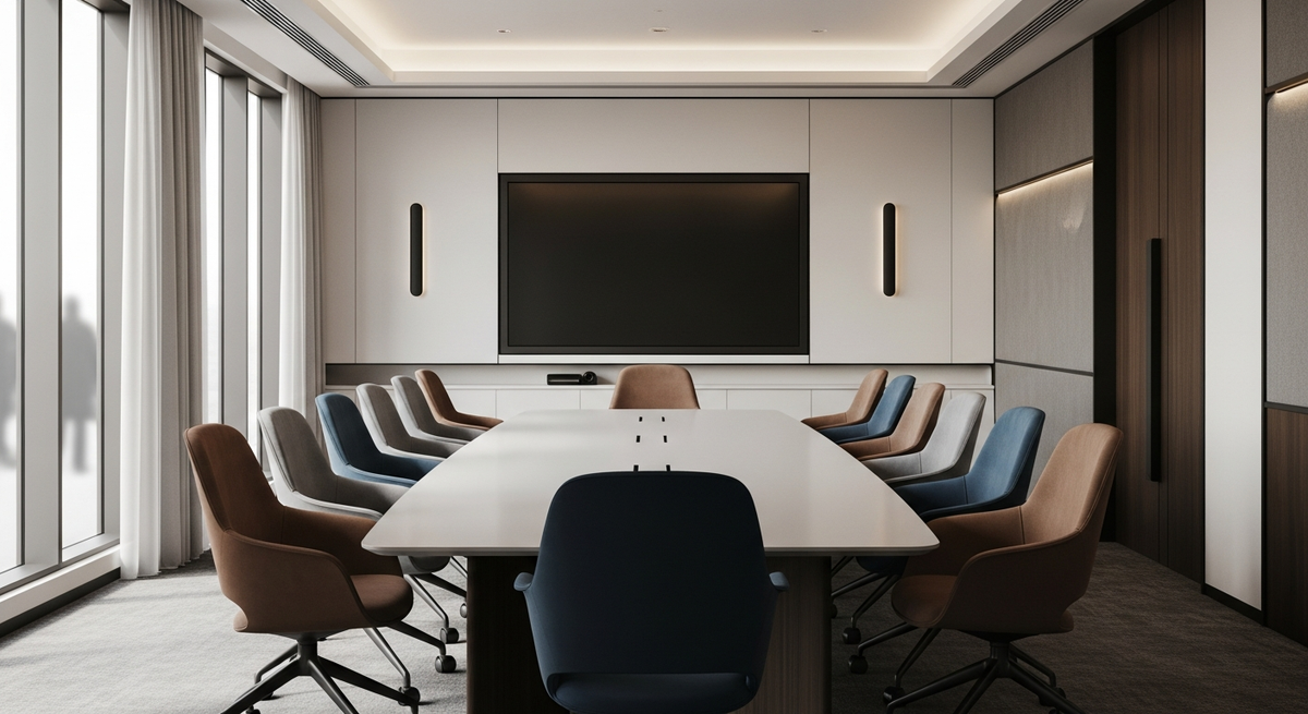 Hybrid marketing collaboration between in-house director and agency team via video conference