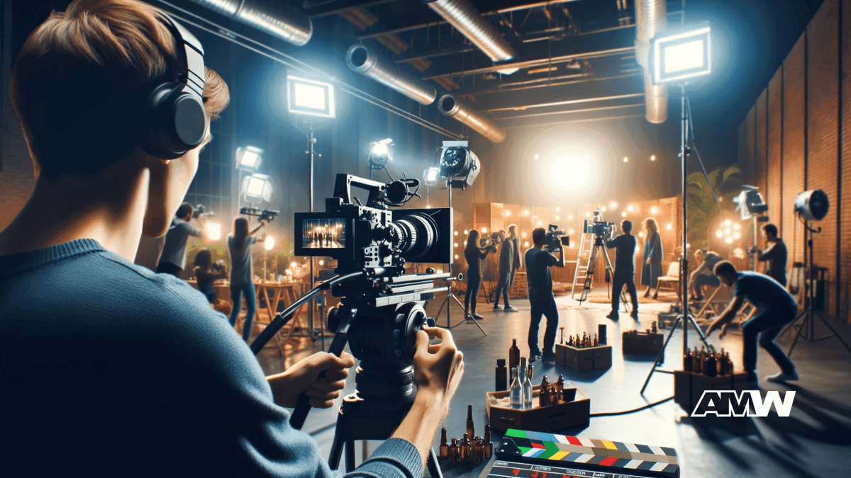 A person creating a high-quality video ad