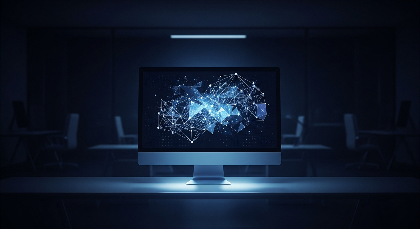 AI technology interface alongside traditional marketing strategy