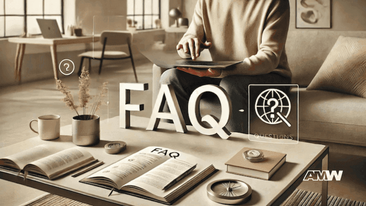 Frequently Asked Questions setting in cozy office