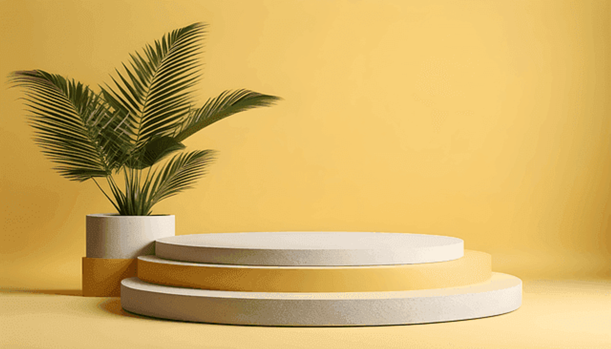 ai generated, yellow, podium