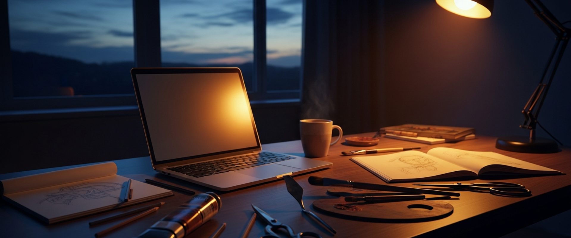 Social media content creation workspace with creative tools