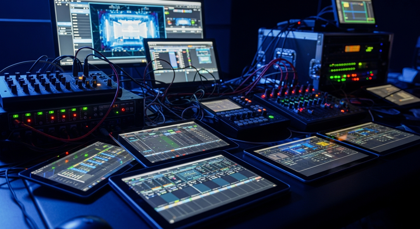 Event technology equipment and control systems in modern venue