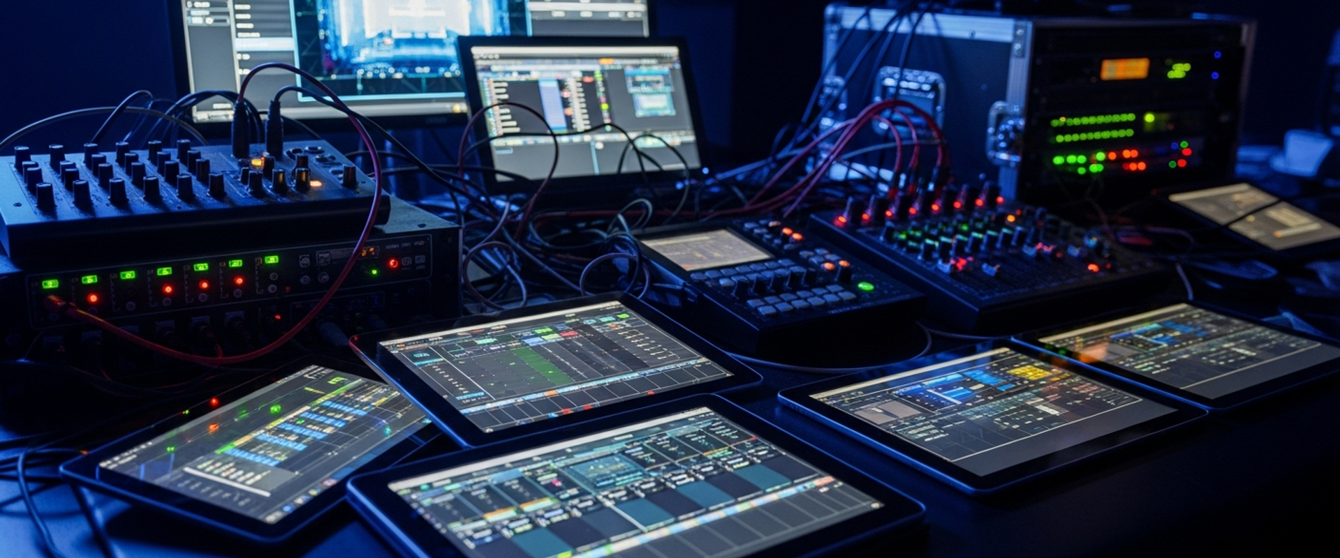 Event technology equipment and control systems in modern venue
