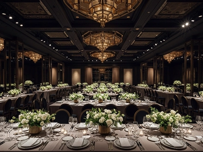 Luxury event venue with premium table settings