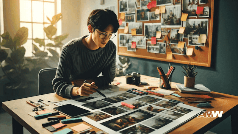 Marketing team discussing the art of storyboarding for impactful video marketing