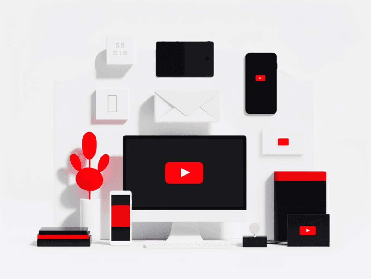 YouTube logos on electronic devices and accessories