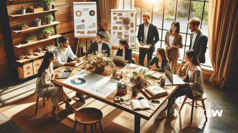 Marketing team discussing corporate event planning: making your brand stand out