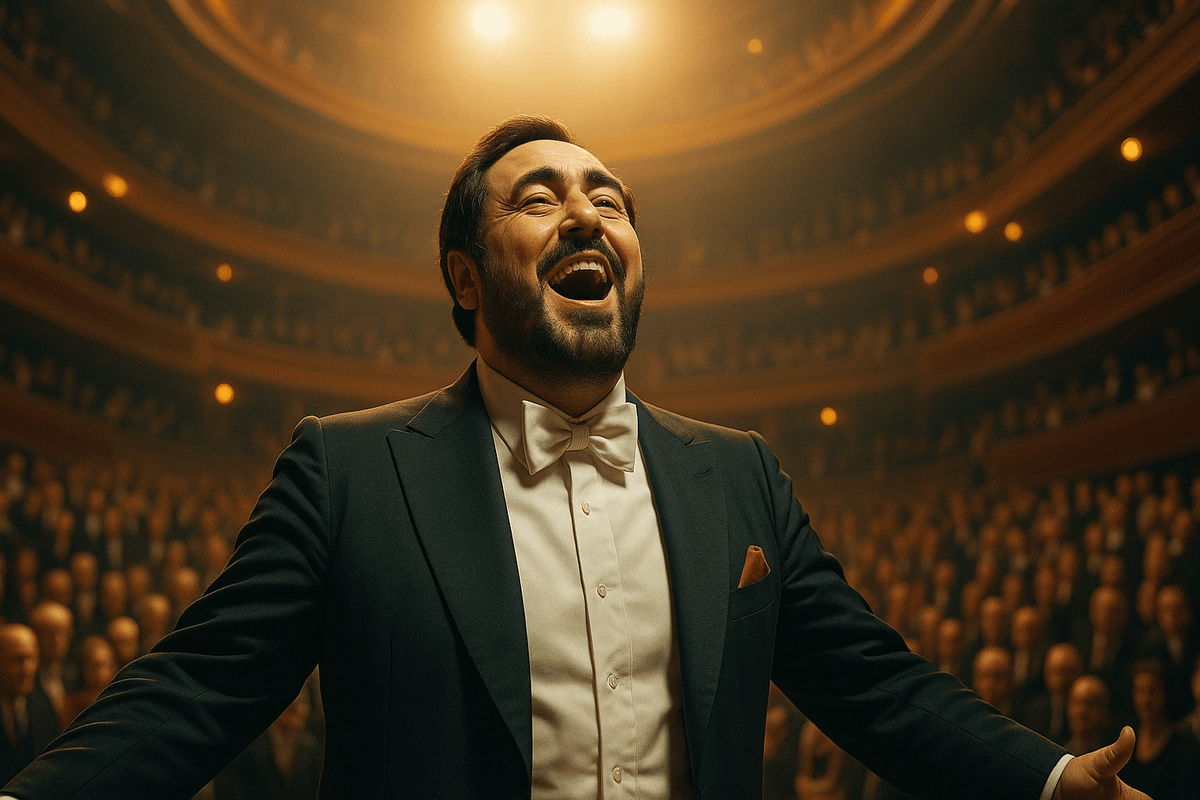 Professional concept illustration for luciano pavarotti: the extraordinary journey from schoolteacher to opera legend
