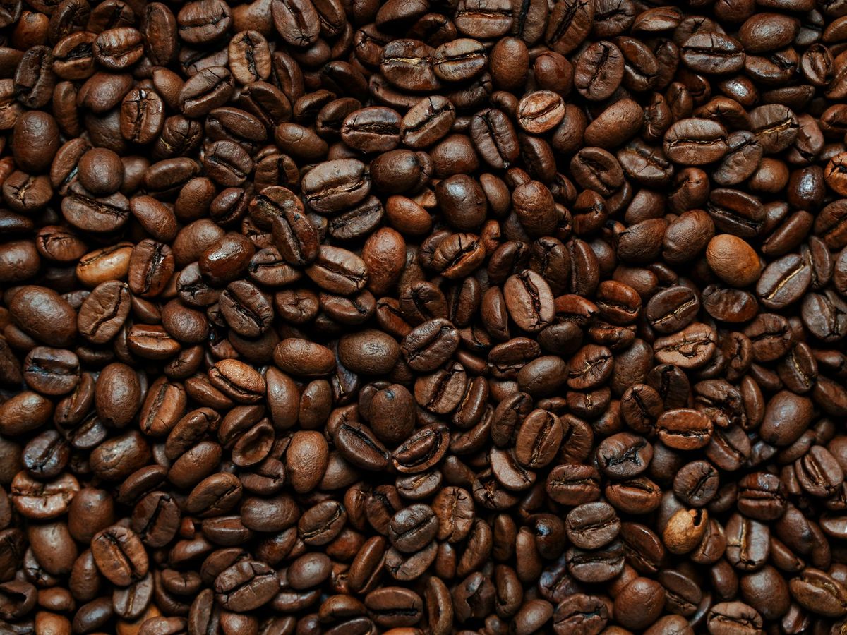 Close-up of roasted coffee beans