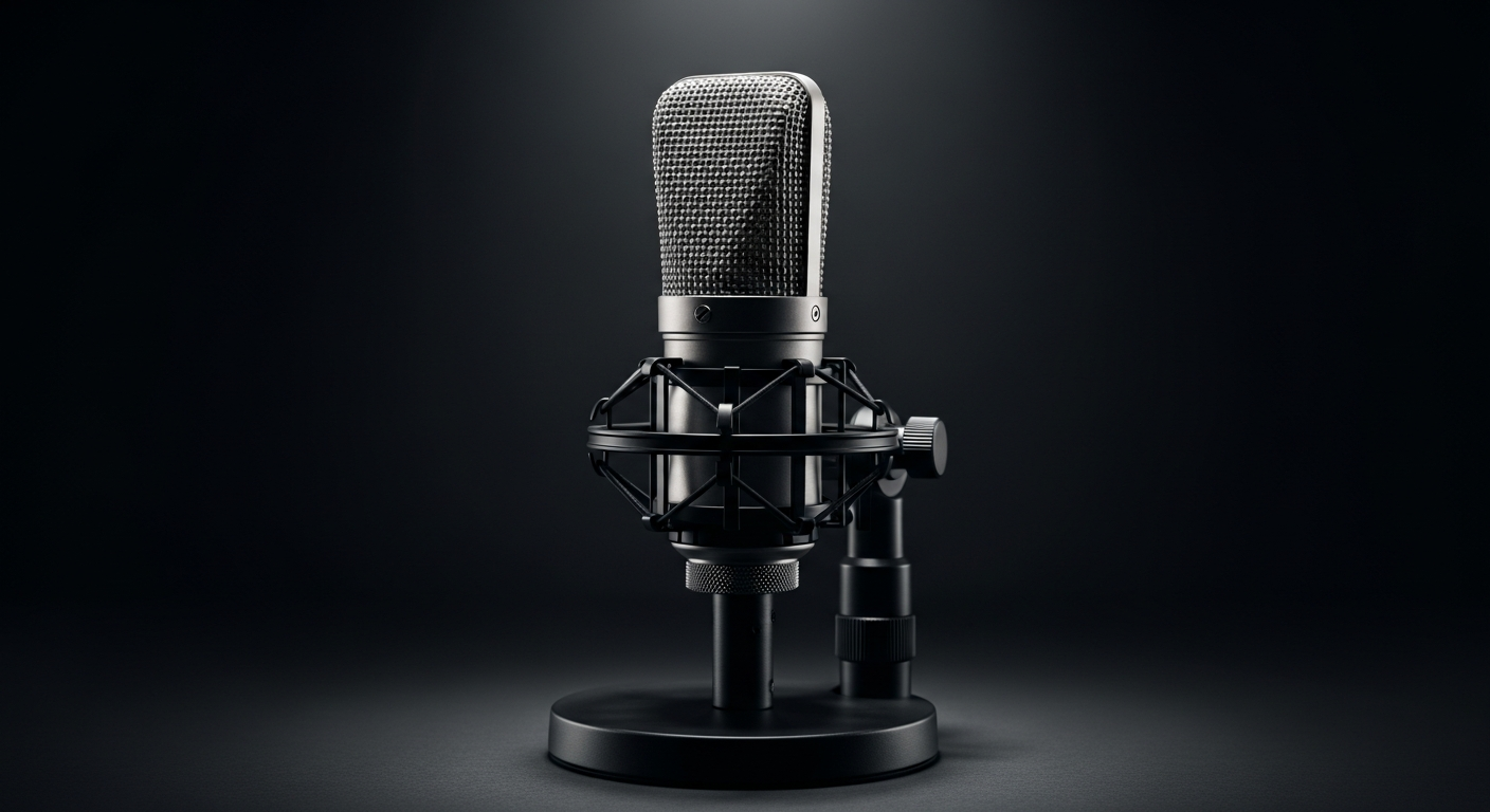 Editorial vintage microphone detail