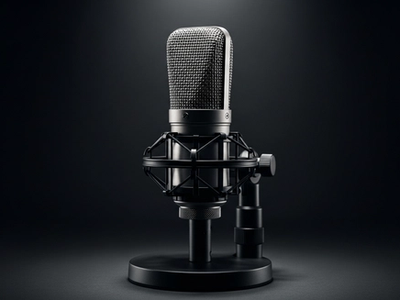 Editorial vintage microphone detail