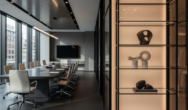 Boardroom transitioning to retail space representing B2B versus B2C marketing strategy