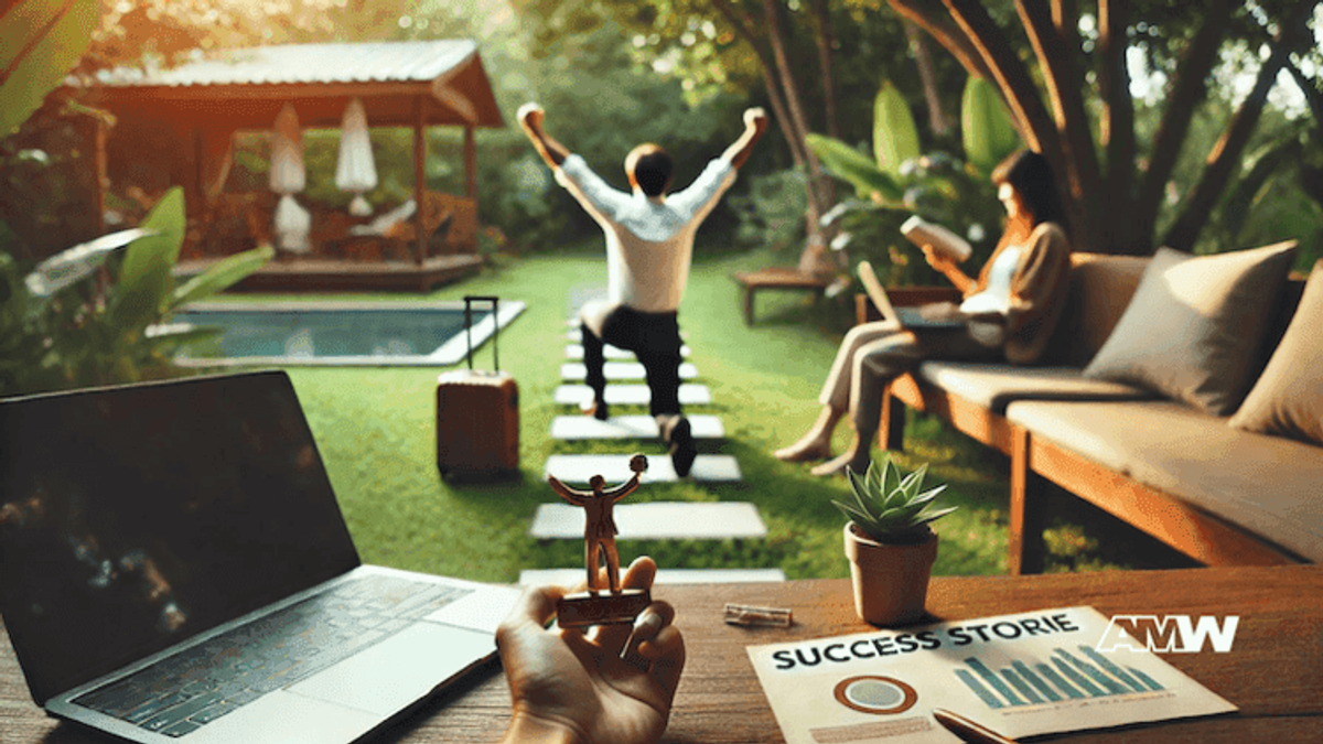 Successful remote work in a garden setting