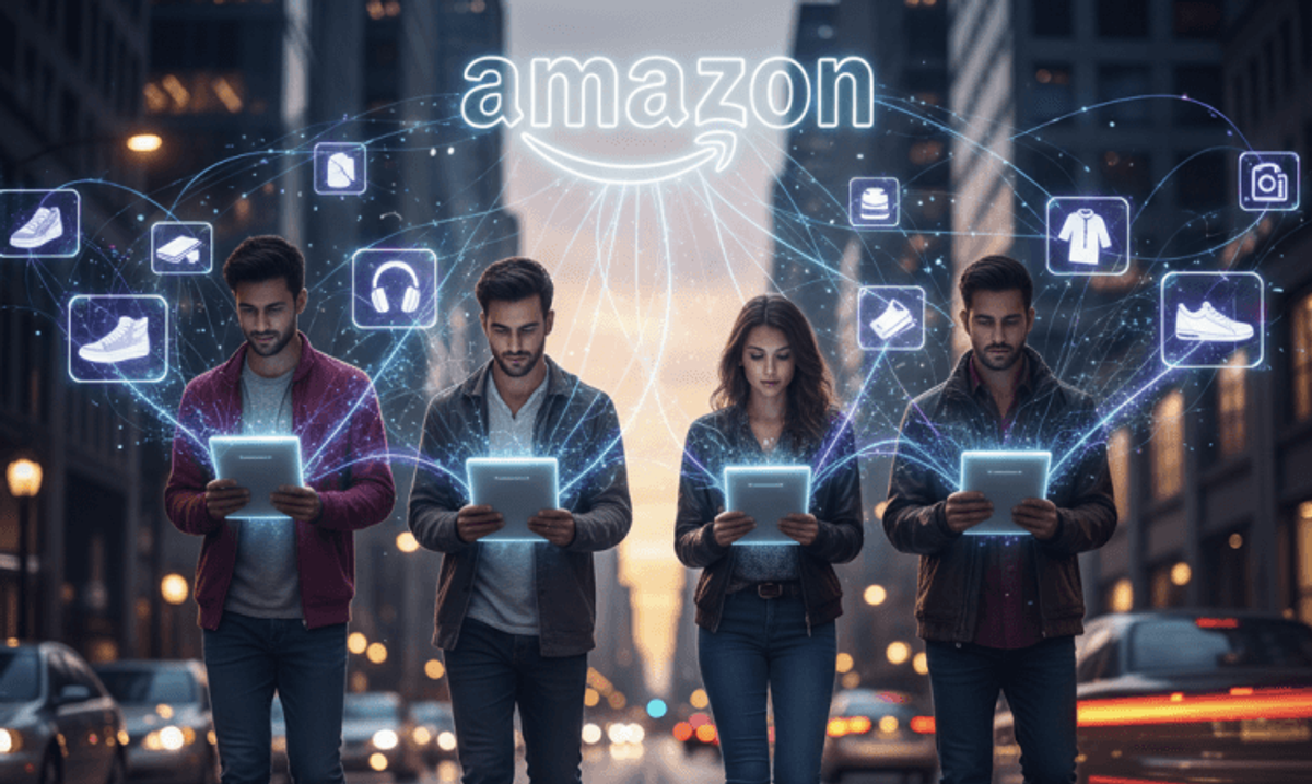 People shopping on Amazon with tablets.