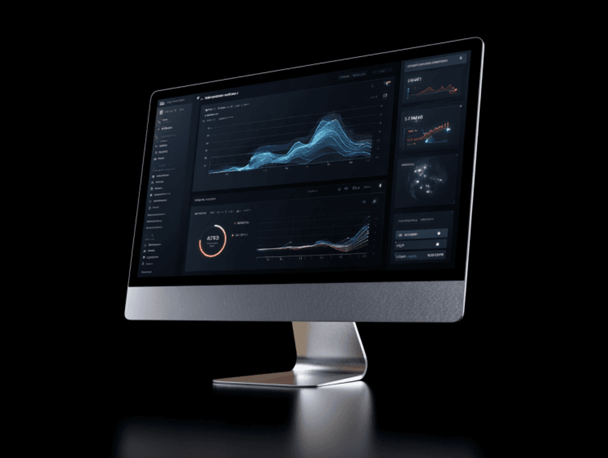 Computer screen displaying data analytics dashboard