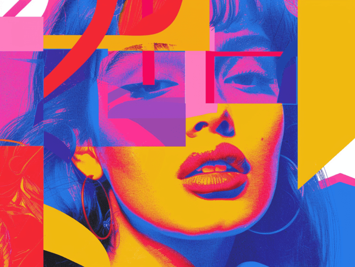 Colorful abstract portrait of a woman