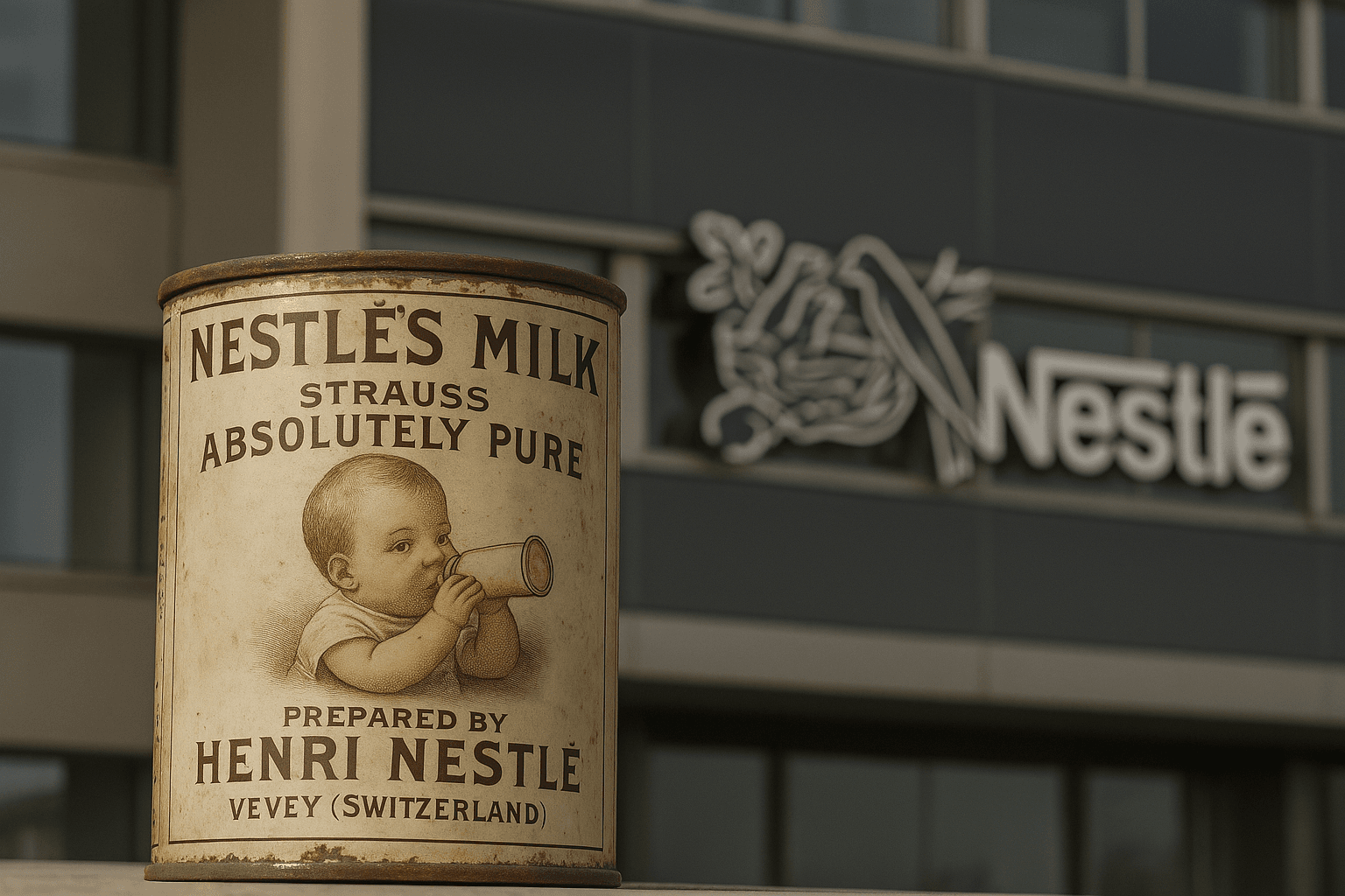Professional concept illustration for from infant formula to global giant: the untold story behind nestlé