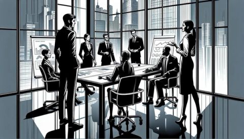 Professional concept illustration for thought leadership: how to build credibility and drive industry impact