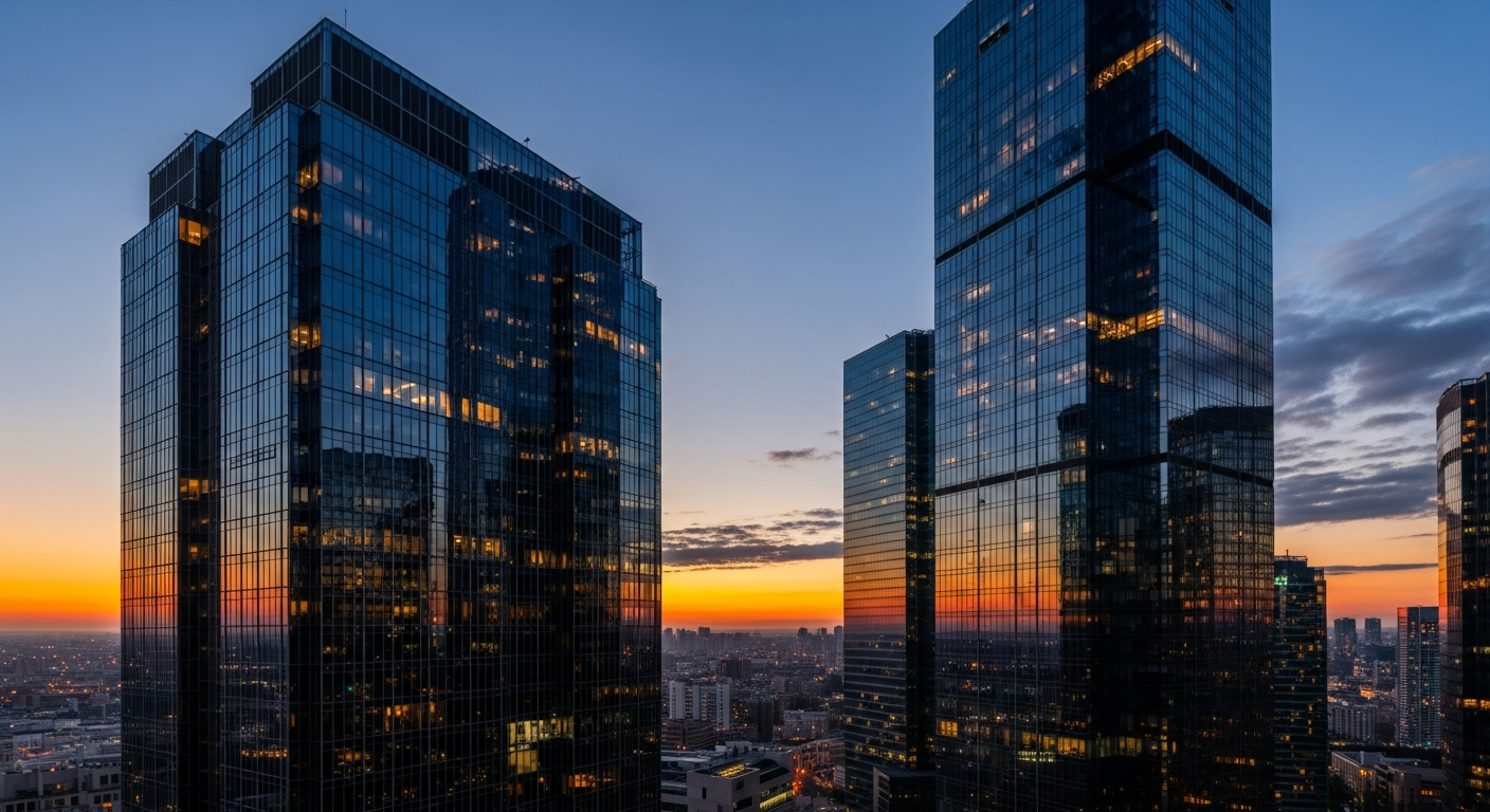 Modern business district representing service provider directory alternatives