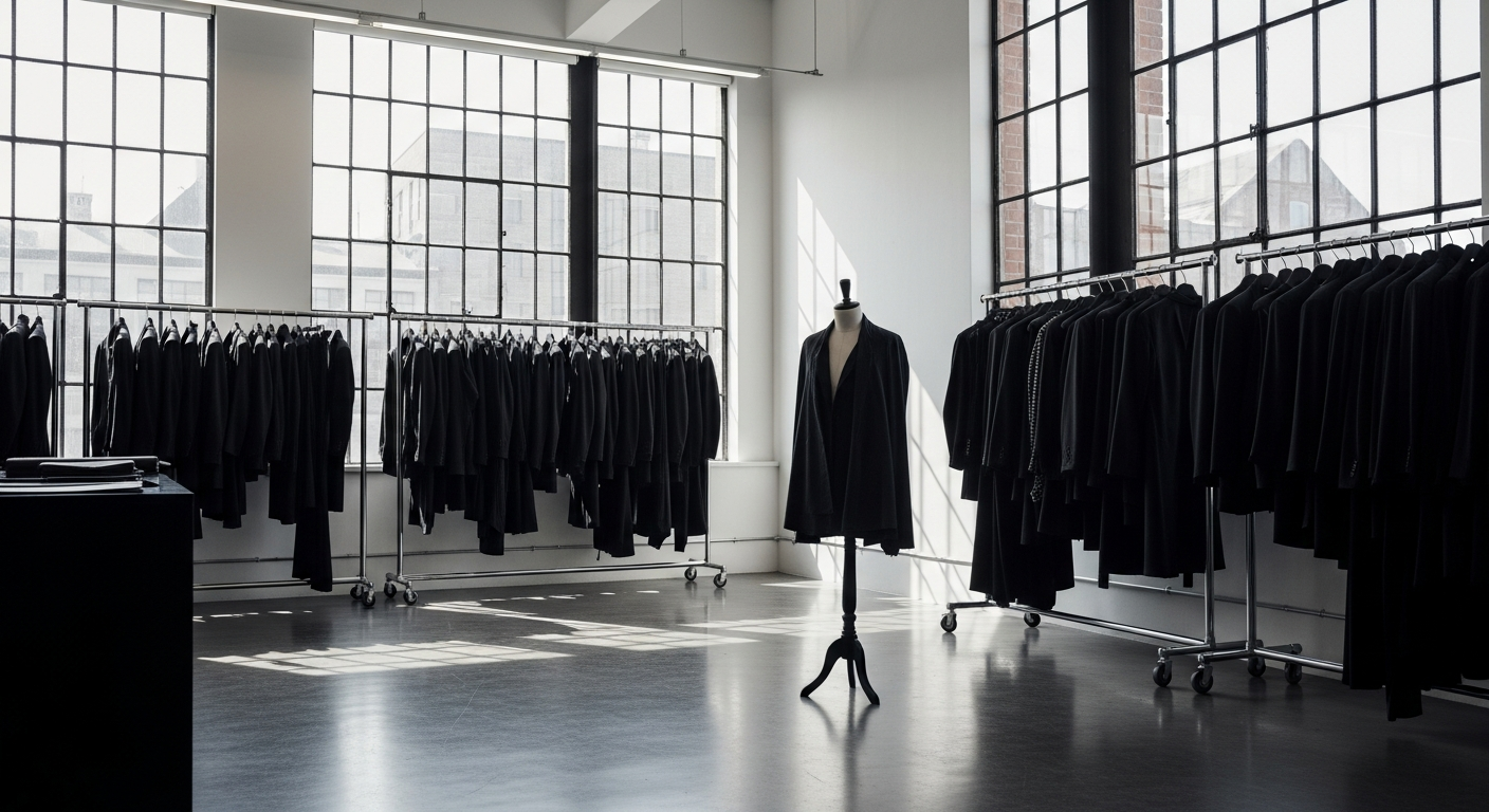 Luxury fashion atelier interior representing the global fashion industry
