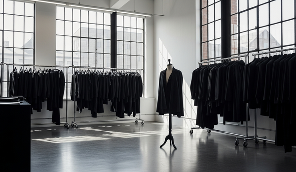 Luxury fashion atelier interior representing the global fashion industry