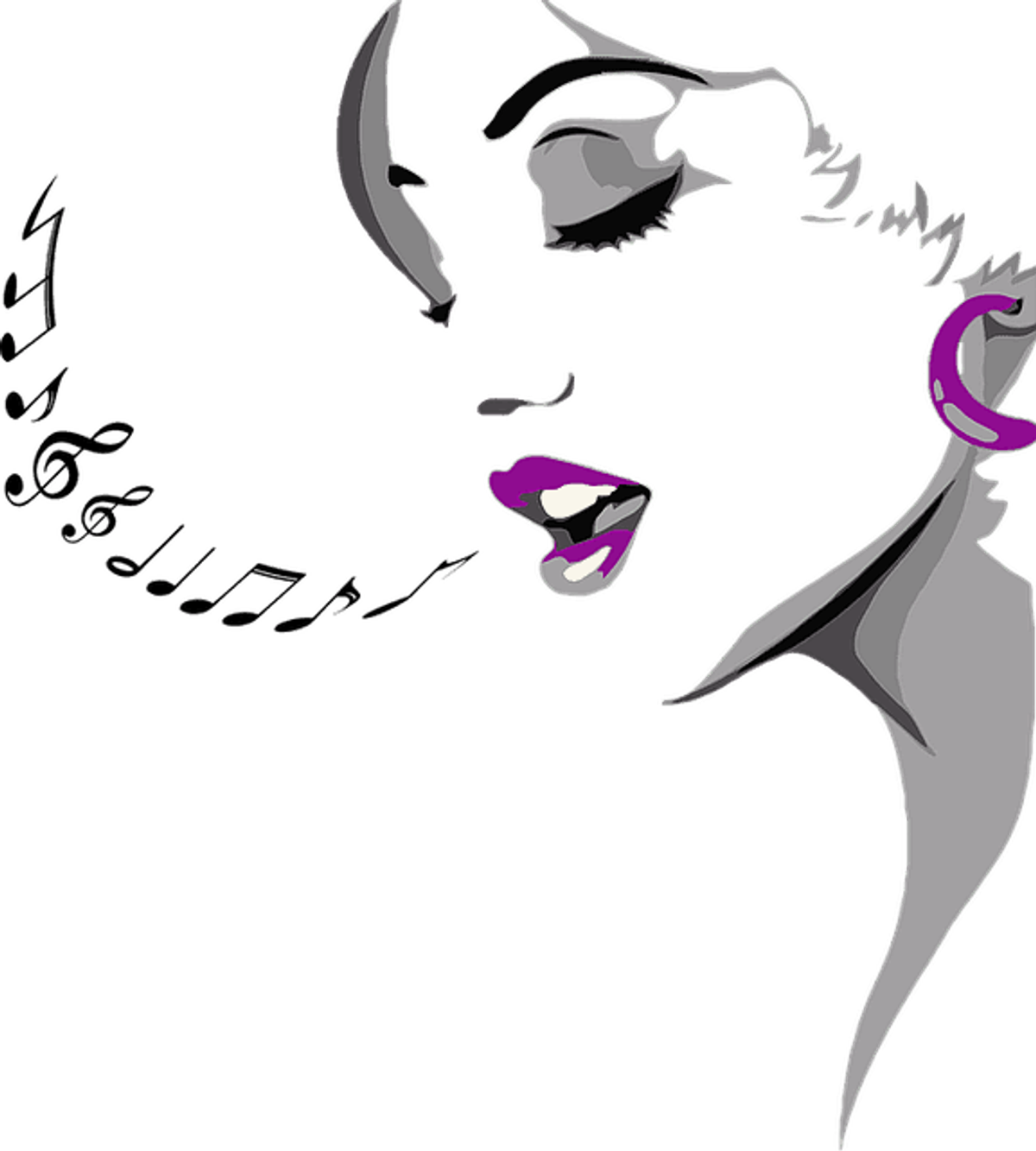 female, girl, head, classical singer