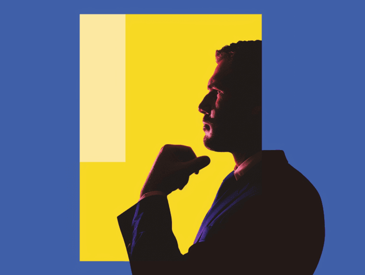 Silhouette of man with colorful background