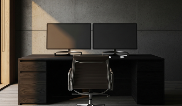 Premium workspace representing in-house AI versus AI marketing agency