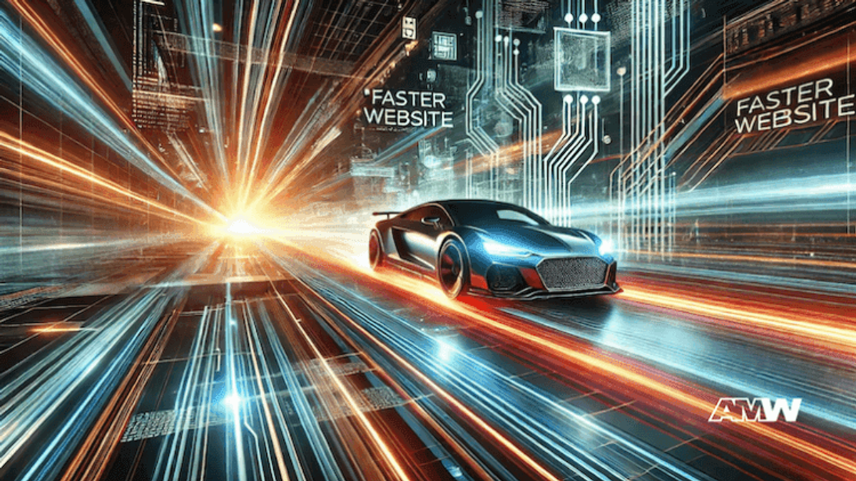 Fast car promoting faster website speed.