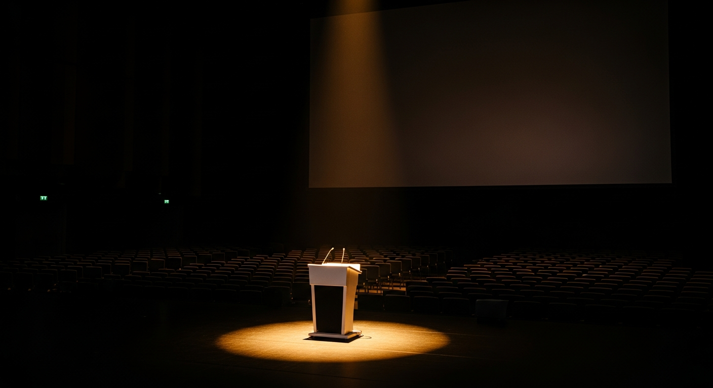 Speaker personal branding with keynote stage and presentation