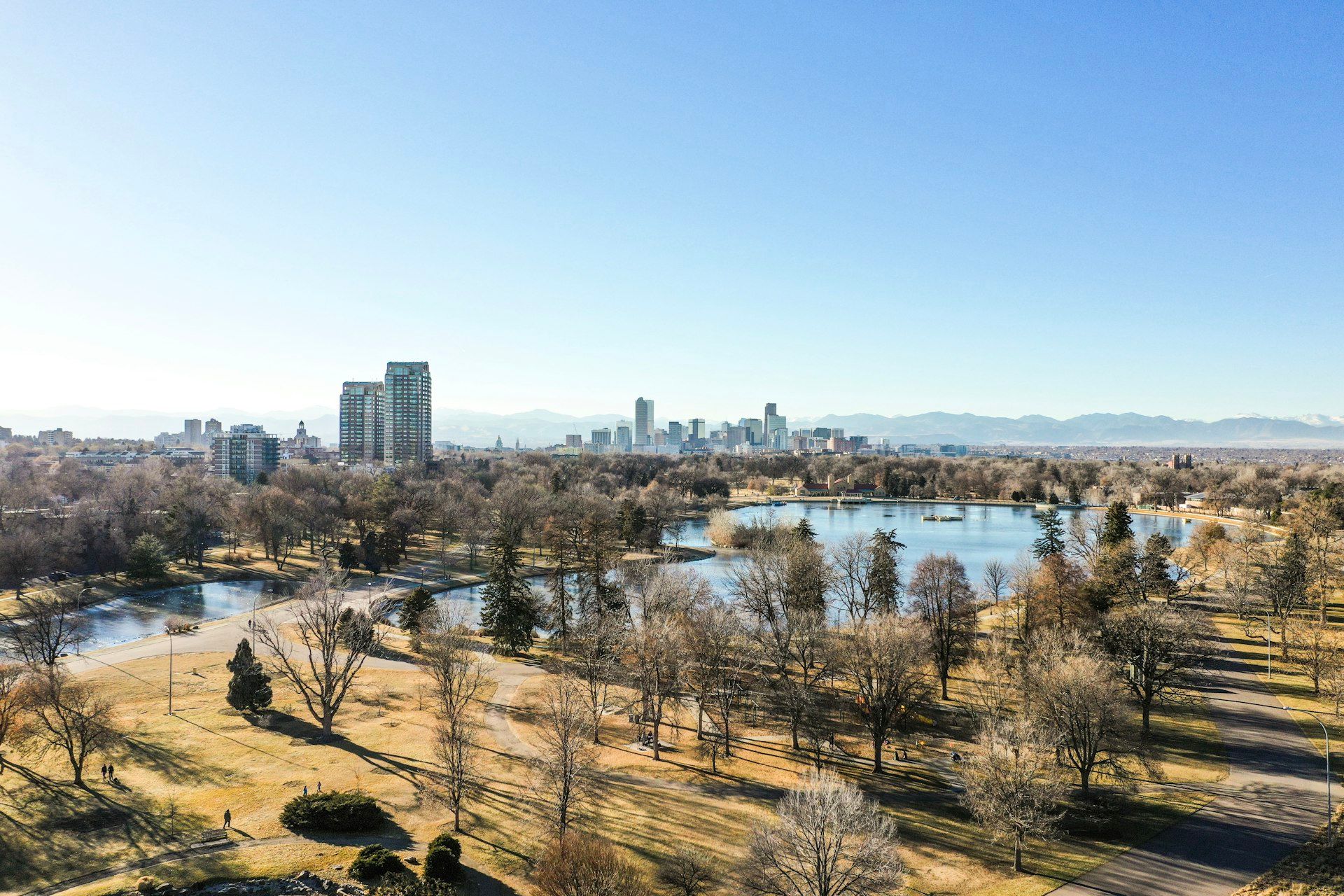Denver Colorado skyline with Rocky Mountains - Public Relations in Denver