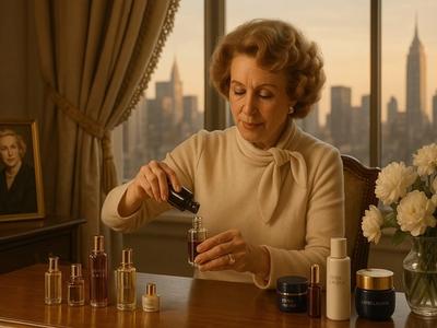 Professional concept illustration for the estée lauder story: how a skincare pioneer built a global beauty empire