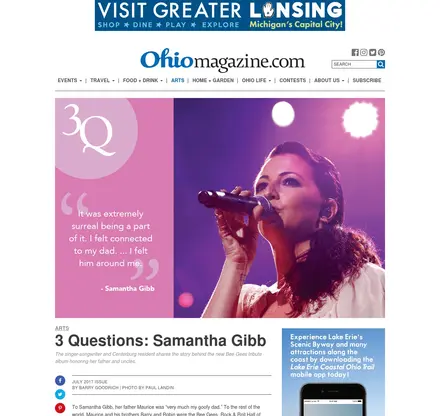 Ohio Magazine feature for an AMW client