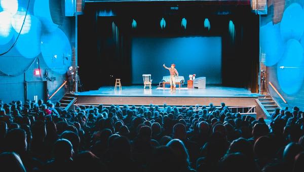 Comedy & Stand-Up Marketing - Comedy club stage with microphone