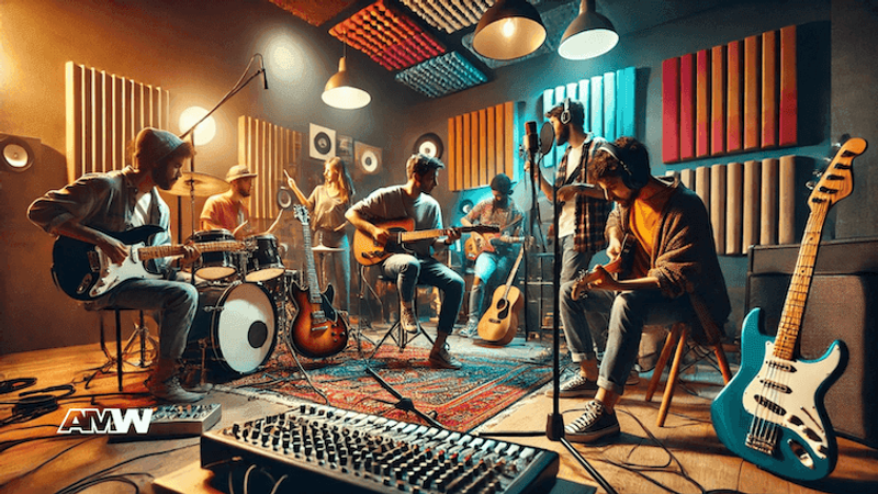 Music industry professional working on sound promotion for musicians