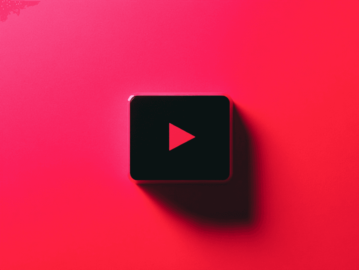 Play button icon on red background